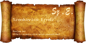 Szenkovics Ernő névjegykártya